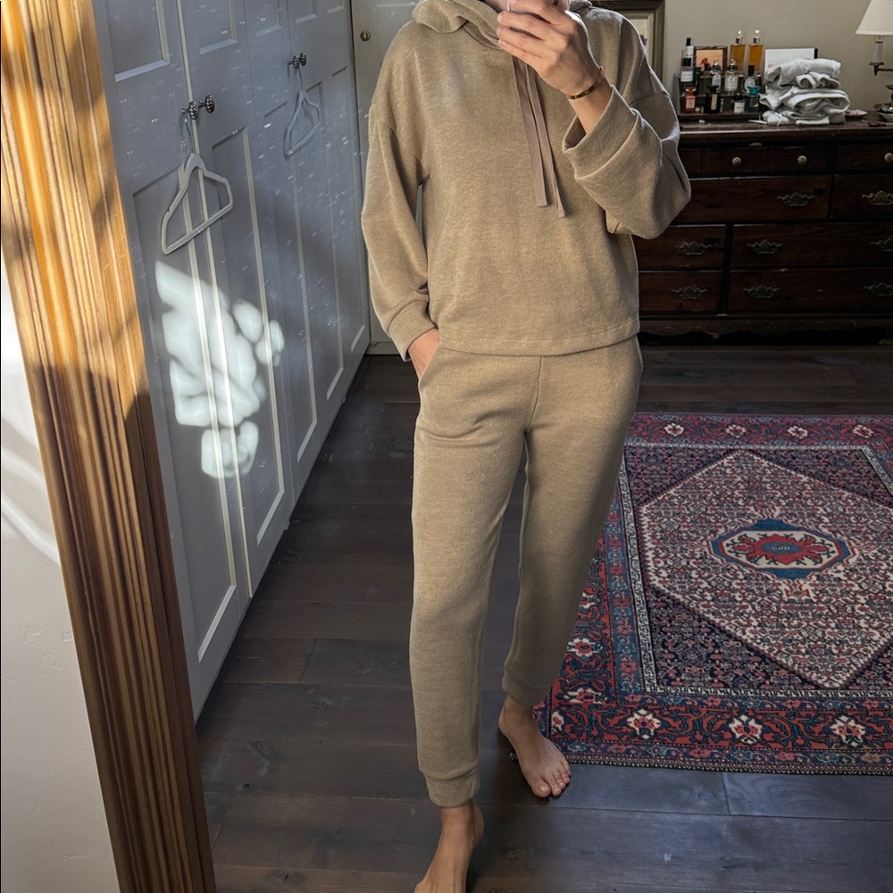 MNG Beige Knit Sweatshirt/Jogger set